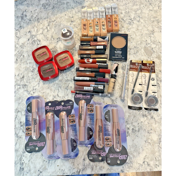 L'Oréal Other - Makeup Bundle Lot of 35 items L’Oréal Mascara Lipstick Concealer Powder Brow